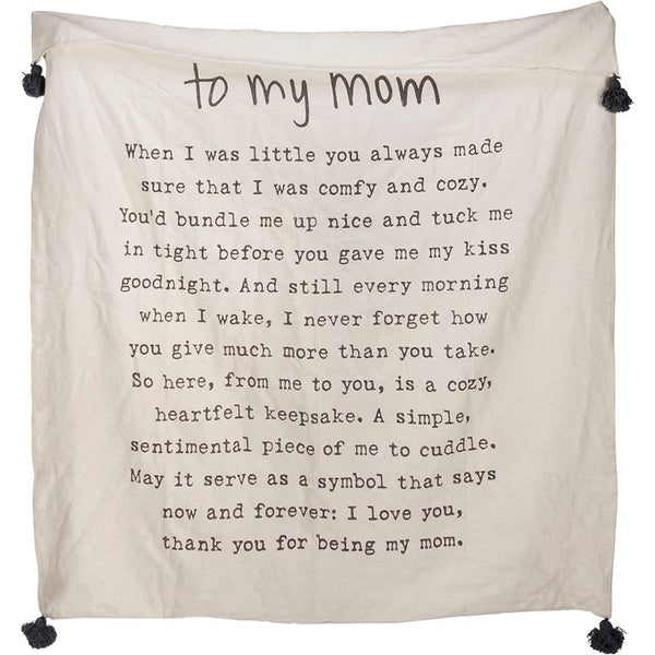 to my mom cotton throw