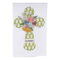 Flower Blessed Cross Easter Tea Towel