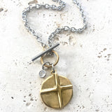 Cross heart reversible necklace