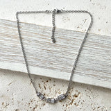Layering necklace - crystal rectangle stones