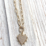 Sparkly heart statement necklace