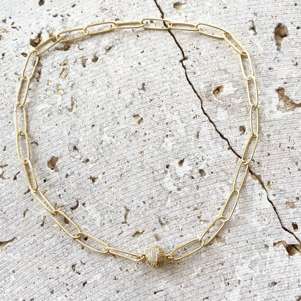 Magnetic paperclip chain  boutique jewelry salon necklace