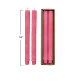 Pink Hobnail Taper Candles