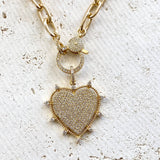 Sparkly heart statement necklace