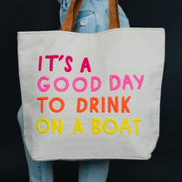 Drink on a Boat Tote (cream)