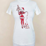 Santa's Lil' Helper Fitted Tee in Ivory