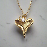 Hammered heart charm necklace 