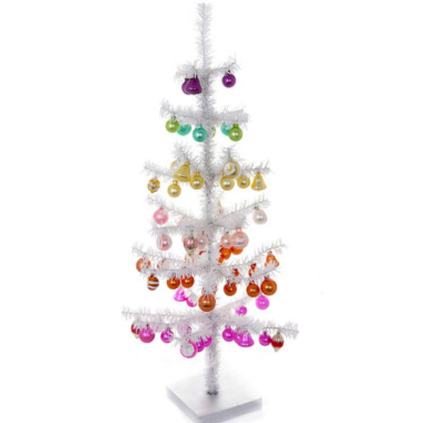 Lg White Tinsel Tree
