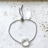 Silver Crystal quartz slider bracelet