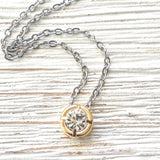 Crystal mixed metal layering necklace