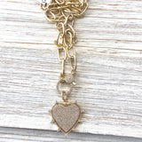 Sparkly heart statement necklace
