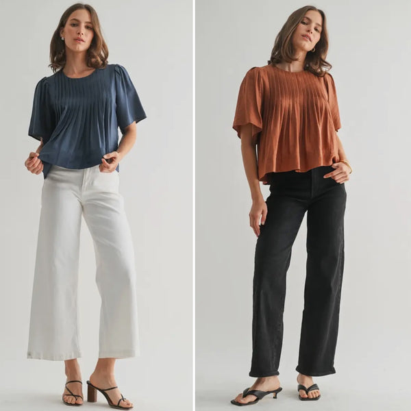 Pintuck Detail Top