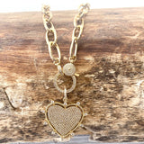 Sparkly heart statement necklace