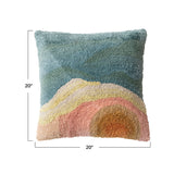 Tufted Pillow w/ Abstract Design