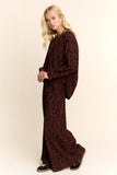LEOPARD PRINTED EASY TOP AND WAIST LEG PANTS SET