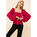 Velvet Ruched Top