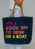 Drink on a Boat Tote (navy)