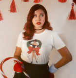 Tied with a Bow Fitted Tee in Ivory