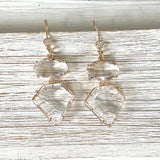 Gemstone Drop Statement Earrings – Mixed Crystal Styles