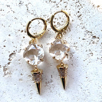 Spike crystal earrings