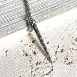 Spike necklace clear crystals stainless steel non tarnish