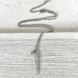 Spike necklace clear crystals stainless steel non tarnish