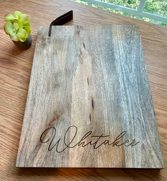 Engraved Mango Wood Cheese/Cutting Board