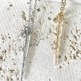 Spike necklace clear crystals stainless steel non tarnish