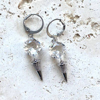 Spike crystal earrings