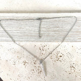 Spike necklace clear crystals stainless steel non tarnish