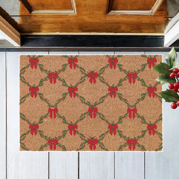 Mary Square Holiday Trellis Door Mat