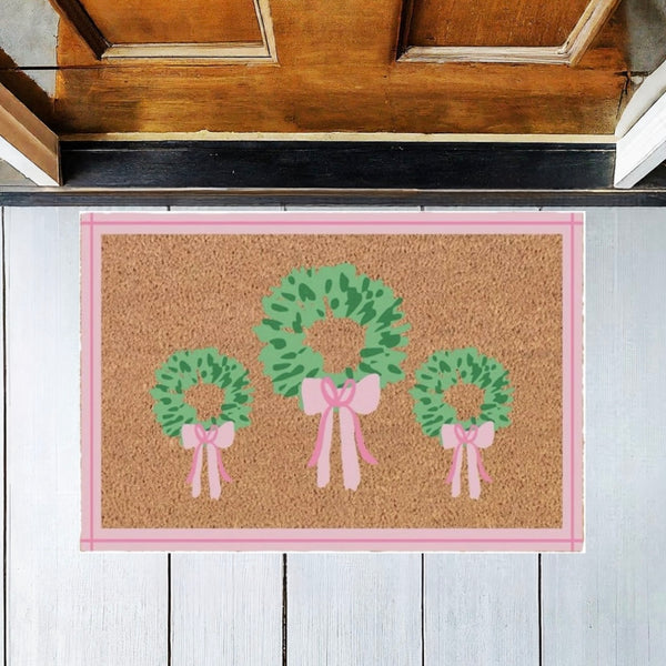 Mary Square Rosy Wreaths Door Mat