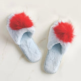 Pom Pom Slippers (light blue)