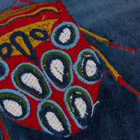 Cotton Velvet Embroidered Lumbar Pillow w/ Beetles