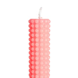 Pink Hobnail Taper Candles