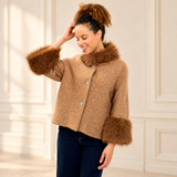 Boucle Fur Trim Jacket
