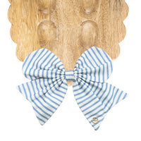 Blue Stripe Magnetic Bow