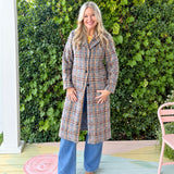 Flower Bed Plaid Coat