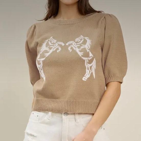 Embroidered Horse Sweater