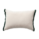 Lumbar Pillow with Tree Pattern, Embroidery & Tufted Fringe