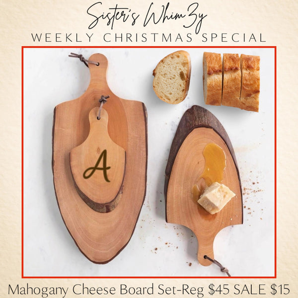 Engraved Mahogany Cheese Board Set