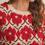 Textured Floral Sweater
