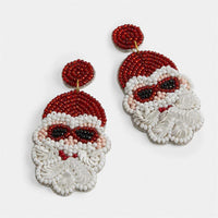 Beaded Santa Earrings