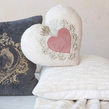 Linen Heart Shaped Pillow