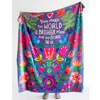 You Make The World Brighter Cozy Throw Tapestry Blanket