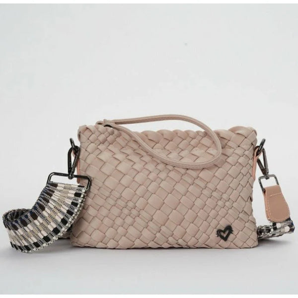 Charlotte Woven Crossbody/Dusty Pink