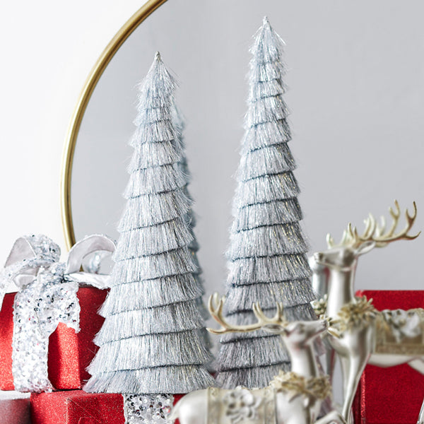 Lg Silver Tinsel Tree