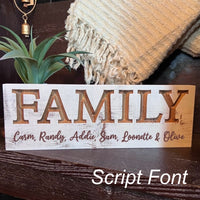 Custom Engraved Family Sign