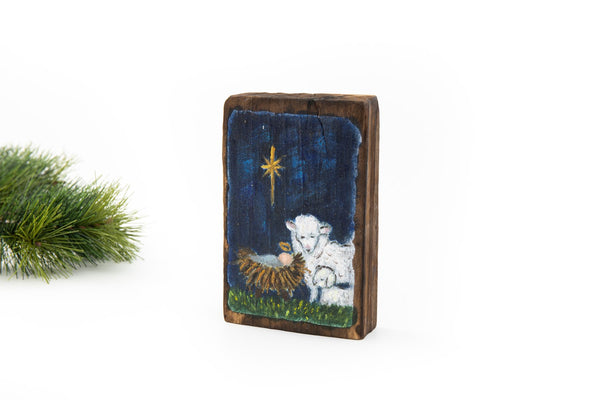 Hand-Painted Manger Block