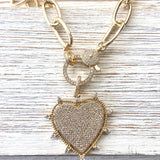Sparkly heart statement necklace